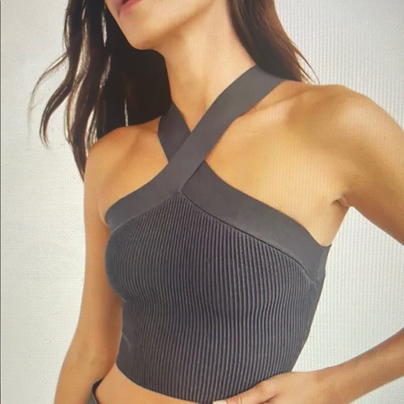 Babaton Pink Ribbed Cross-Back Top - Picture 4 of 4